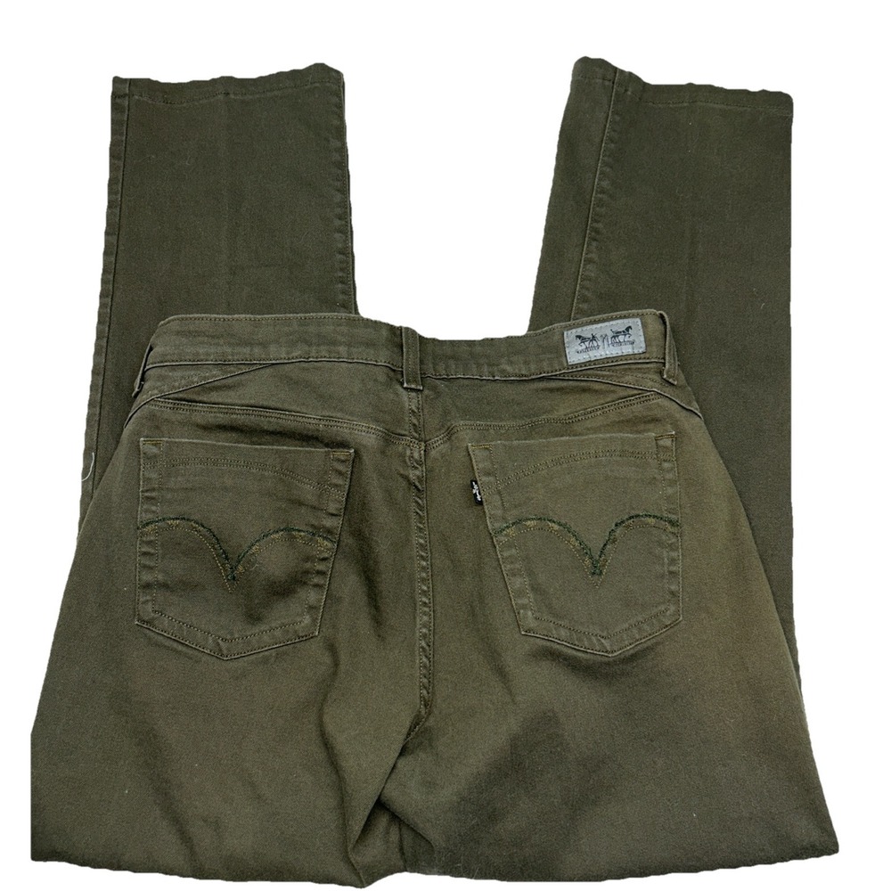 Levi's 505 Straight Leg Olive Green Jeans, Womens 12M- 31/32,‎ Silver Label